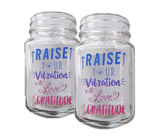 Raise Your Vibration Mason Jars - Set of 2 by Goddess Provisions
