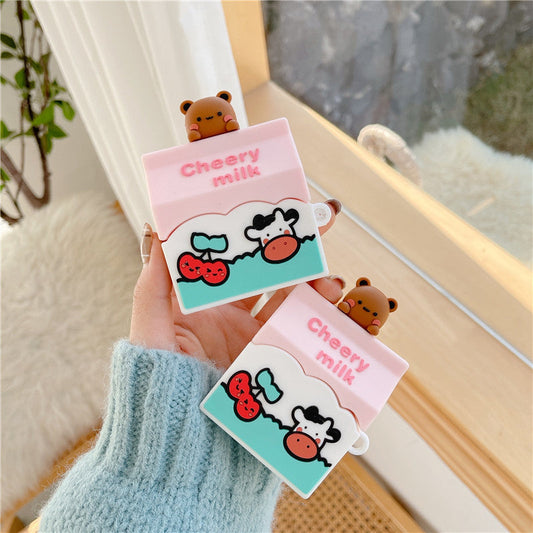 Cow and Bear Cartoon Protective Case for Airpods/Earbuds - Soft Shell
