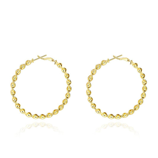 2" Twist Hoop Earrings - 18K Gold Plated