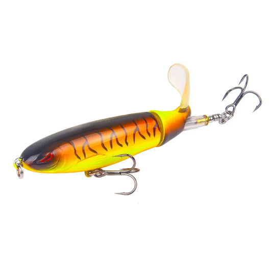 Whopper Topwater Rotating Tail Fishing Lure - Saltwater Artificial Bait with Hard Hooks, Perfect for Bass Fishing Tackle