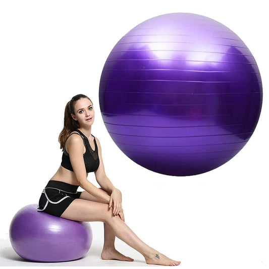 Yoga Balls for Pilates, Fitness, Gym, Balance - Exercise and Workout Equipment, Available in 45cm or 55cm Sizes