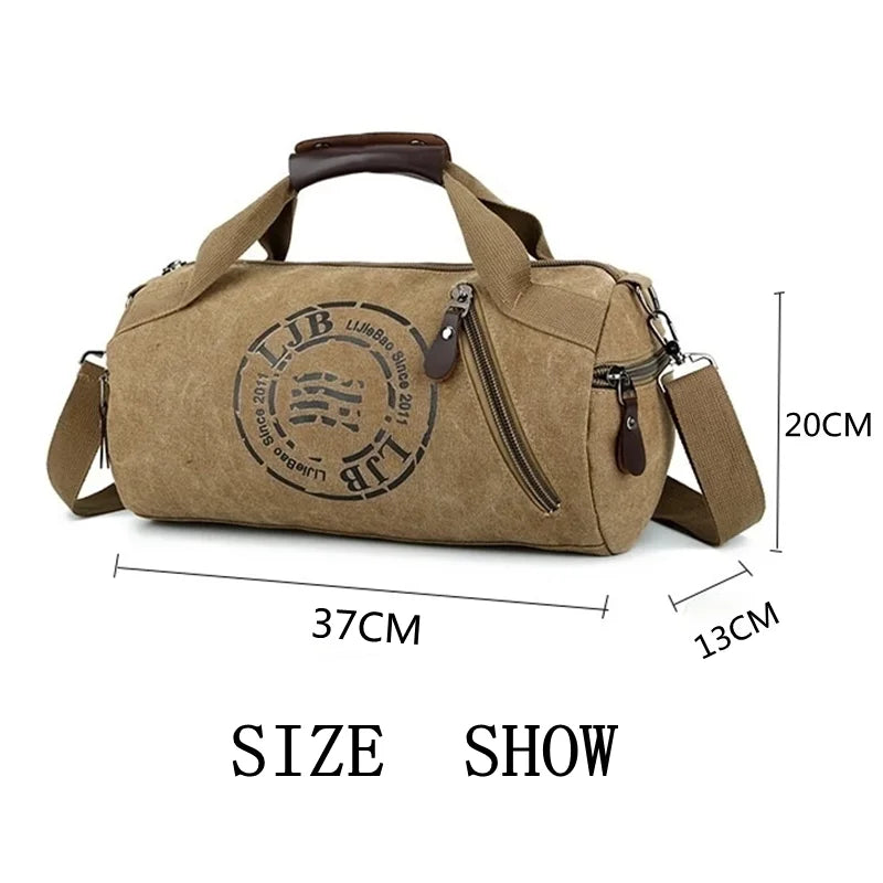 Durable Multifunction Canvas Gym Bag - Men's and Women's Sport Training Bag, Ideal for Outdoor Fitness Activities