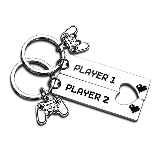 Gamer Love: 2-Piece Matching Keychain Set for Couples