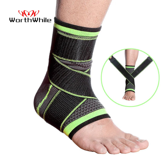 Sports Ankle Brace - Compression Strap Sleeve Support with 3D Weave Elastic Bandage, Ideal for Gym Fitness and Foot Protection