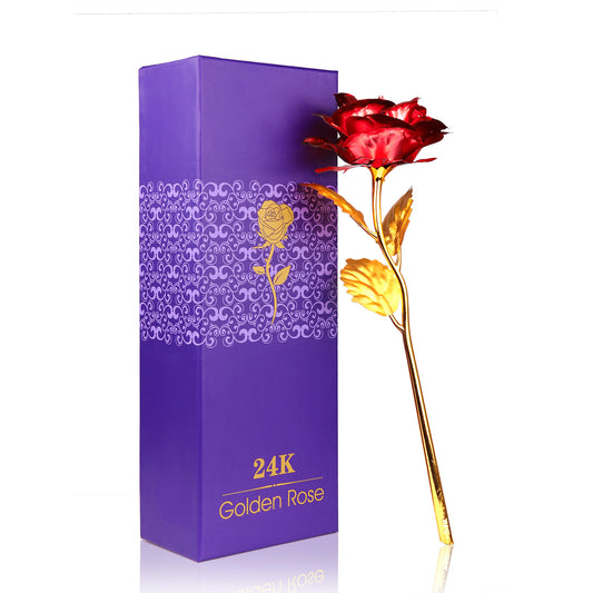24K Foil Plated Red Rose - Valentine's Day Gift