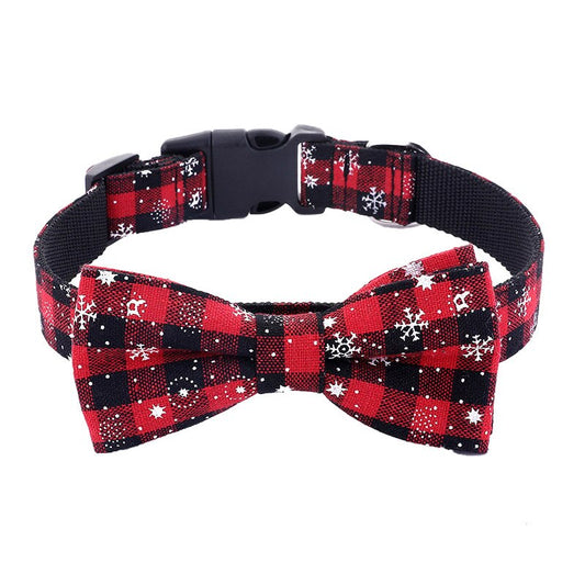 Christmas Snow Dog Collar with Cute Bow - Available in 4 Sizes