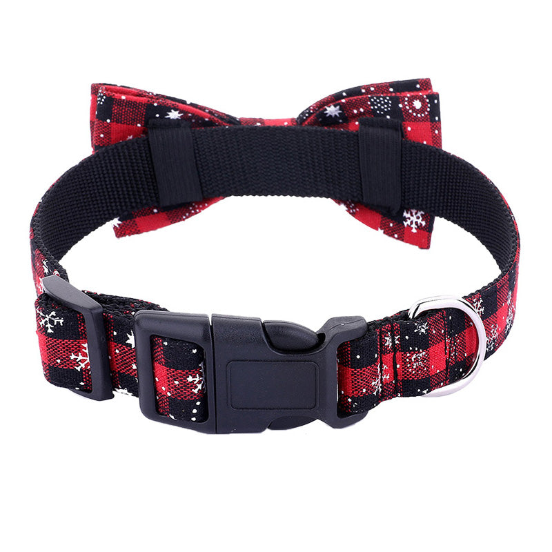 Christmas Snow Dog Collar with Cute Bow - Available in 4 Sizes