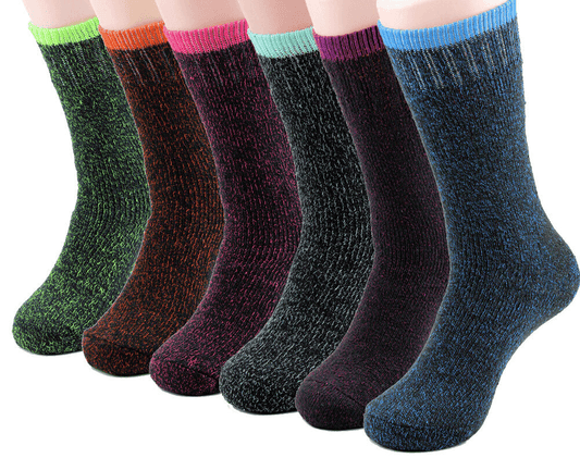 Thermal Socks, Soft and Warm - 6 Pack Assorted Colors