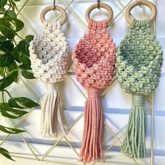 Colorful Macrame Wall Hanging Plant Holder - Home Decor