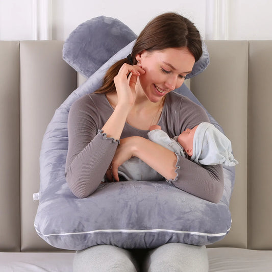 Pregnancy Pillow - U Shape with Cotton Pillowcase for Maternity and Side Sleepers
