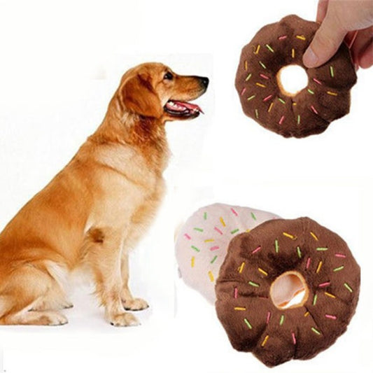 Juguete para masticar y lanzar para perros, 11cm, bonitos donuts para cachorros y gatos 
