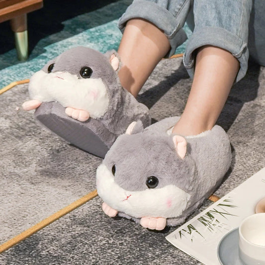 Kawaii Hamster Plush Slippers