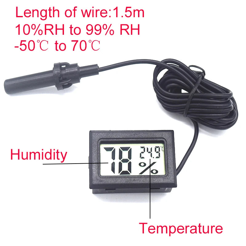 High-Precision Digital Thermometer and Hygrometer for Reptiles and Aquariums