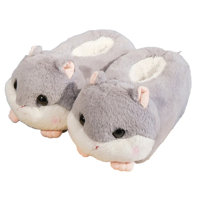 Kawaii Hamster Plush Slippers