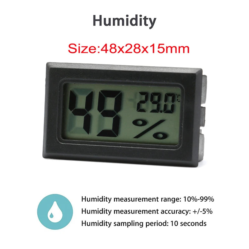 High-Precision Digital Thermometer and Hygrometer for Reptiles and Aquariums