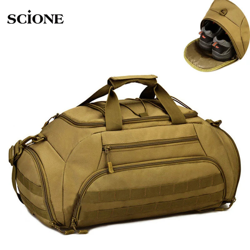 Tactical Military Gym Bag: Versatile 35L/45L Capacity with Molle System, Perfect for Sports, Camping, and Travel