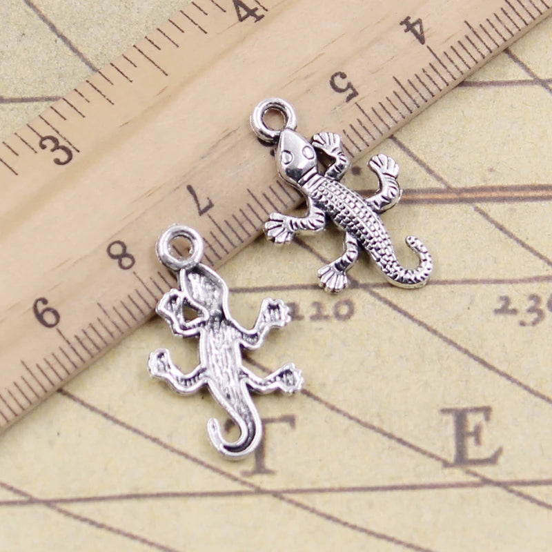 Vintage Gecko Lizard Charms Set