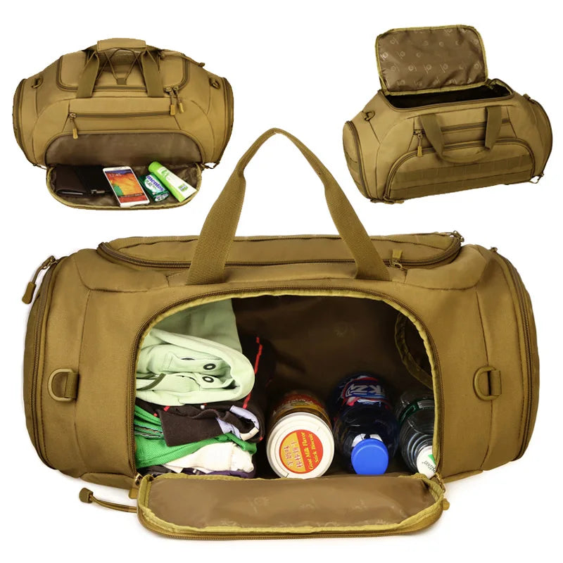 Tactical Military Gym Bag: Versatile 35L/45L Capacity with Molle System, Perfect for Sports, Camping, and Travel