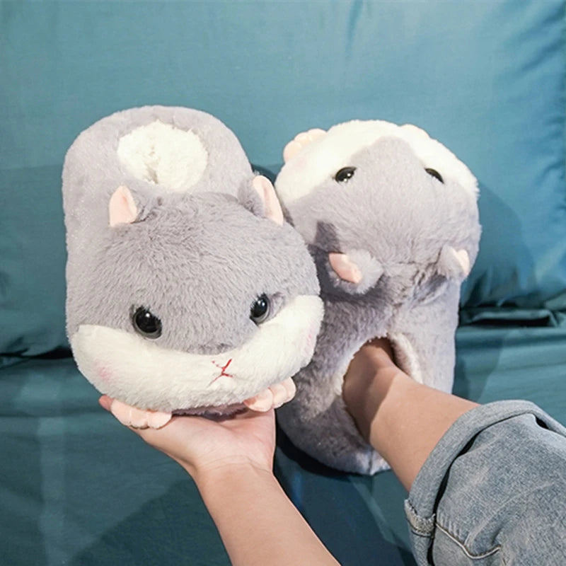 Kawaii Hamster Plush Slippers