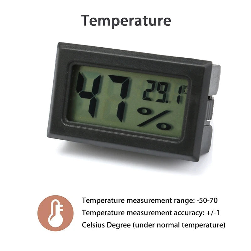 High-Precision Digital Thermometer and Hygrometer for Reptiles and Aquariums