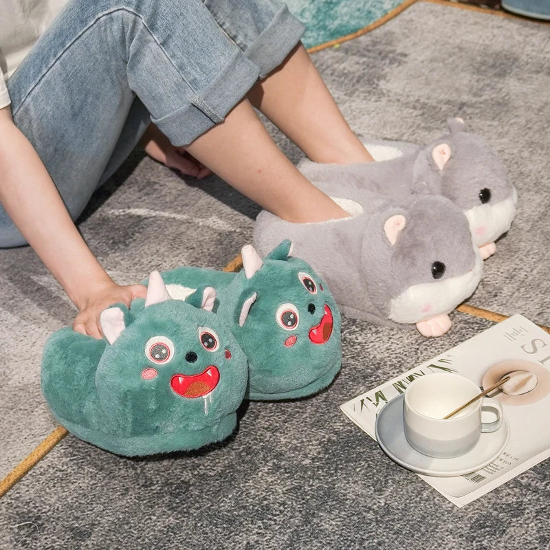 Kawaii Hamster Plush Slippers