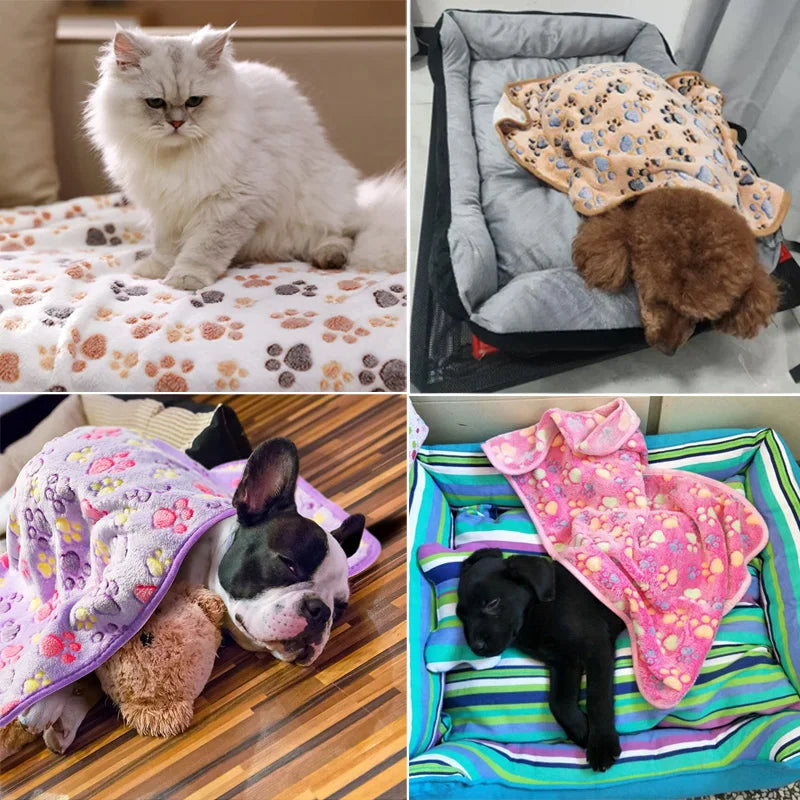 Fluffy Pet Blanket with Cute Patterns