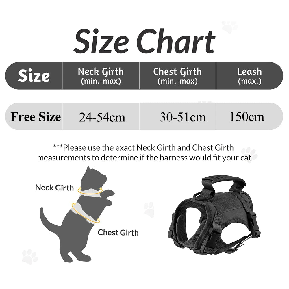 Tactical Mesh Cat and Dog Harness with Control Handle