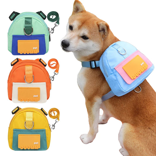 Pet Backpack With Harness Collar