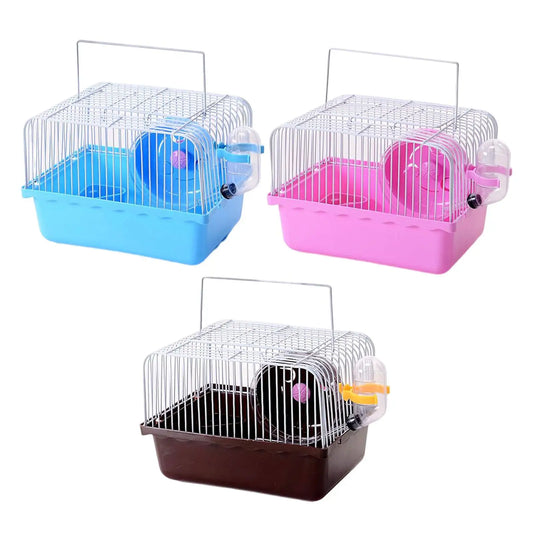 Portable Hamster Travel Cage with Water Bottle & Toys