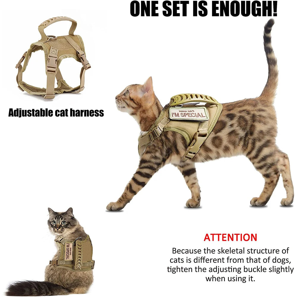 Tactical Mesh Cat and Dog Harness with Control Handle