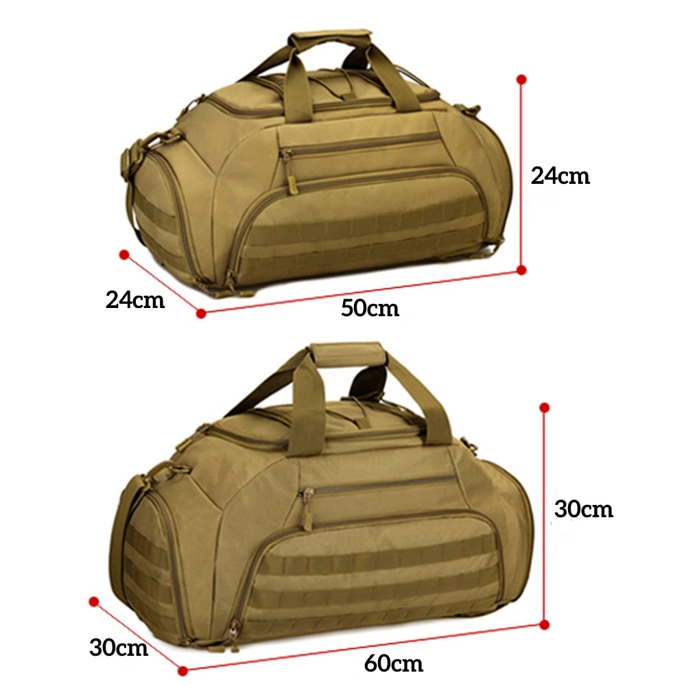 Tactical Military Gym Bag: Versatile 35L/45L Capacity with Molle System, Perfect for Sports, Camping, and Travel