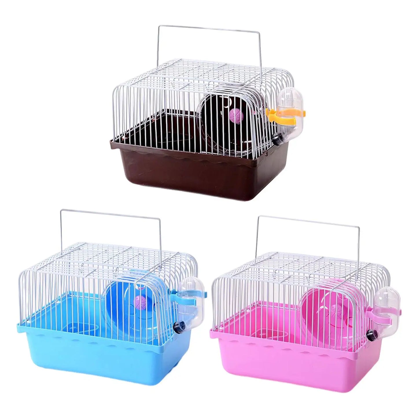 Portable Hamster Travel Cage with Water Bottle & Toys