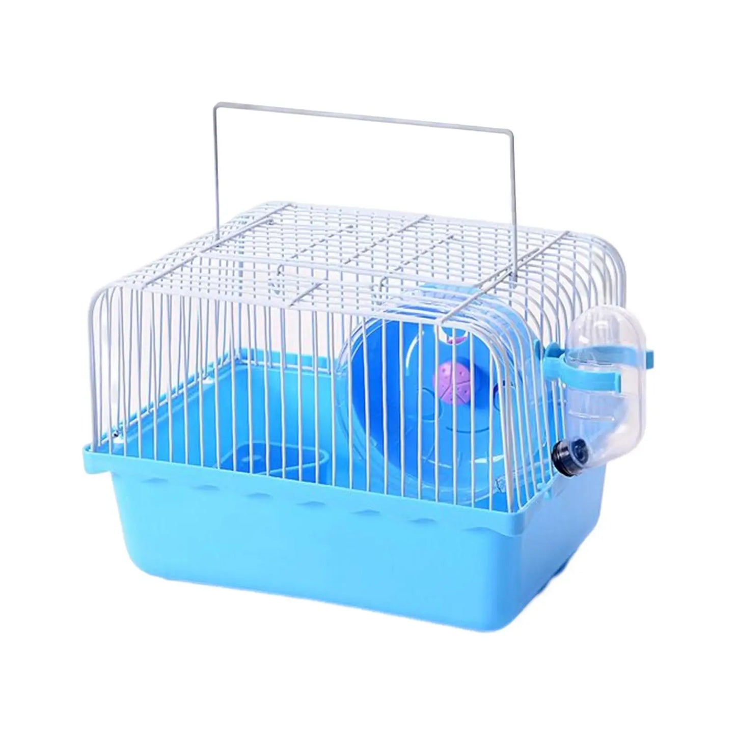 Portable Hamster Travel Cage with Water Bottle & Toys