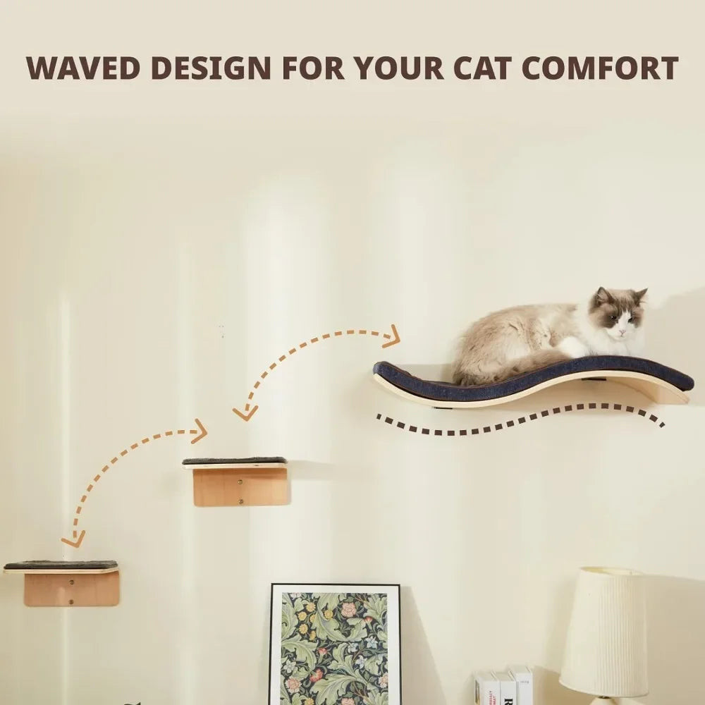 WavePaws Cat Wall Shelf Set