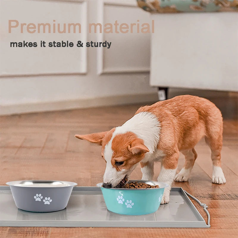 PawsGrip Non-Slip Stainless Steel Dog Bowls