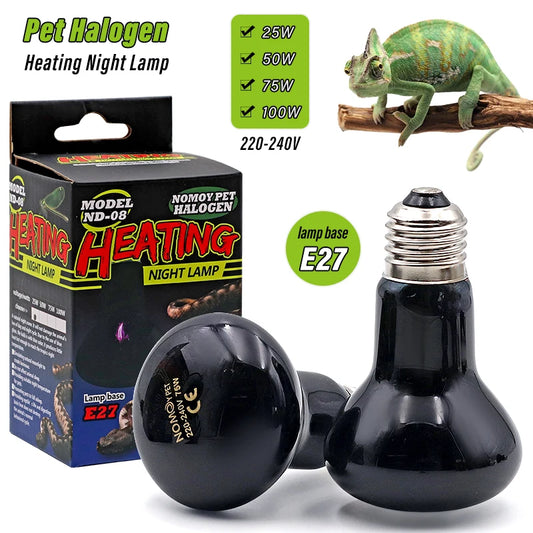 Pet Heating Lamp E27 Night Lamp - UV Heat Bulb for Amphibians and Reptiles