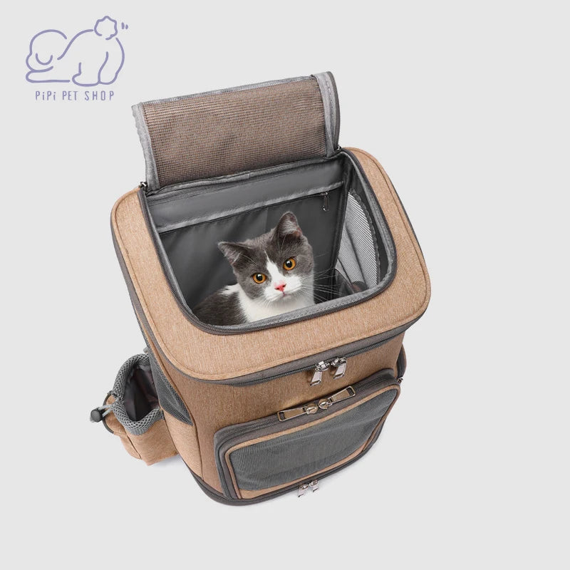 Pet Travel Carrier Backpack with Removable Rolling Wheels