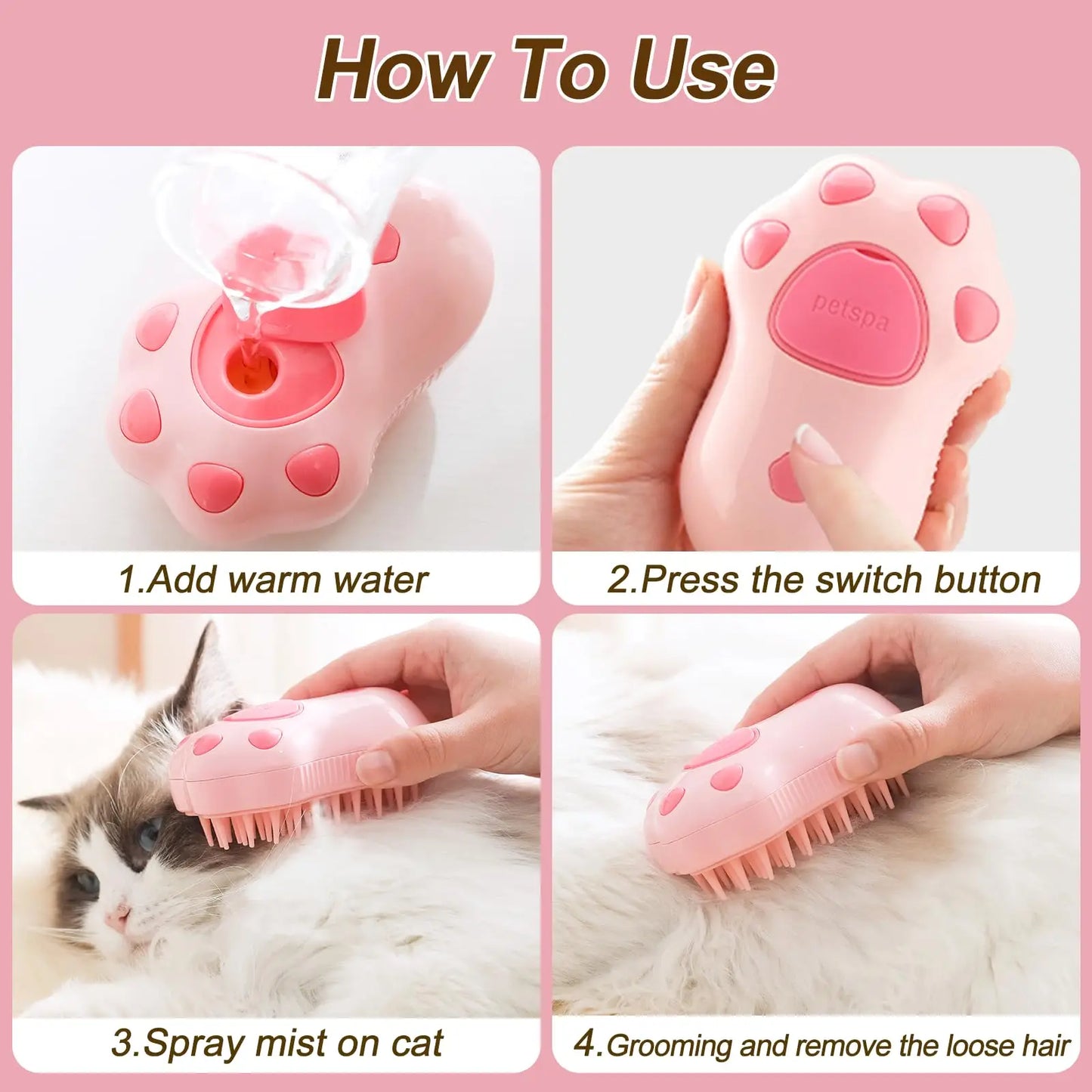 FurrEase 3-in-1 Pet Grooming Brush