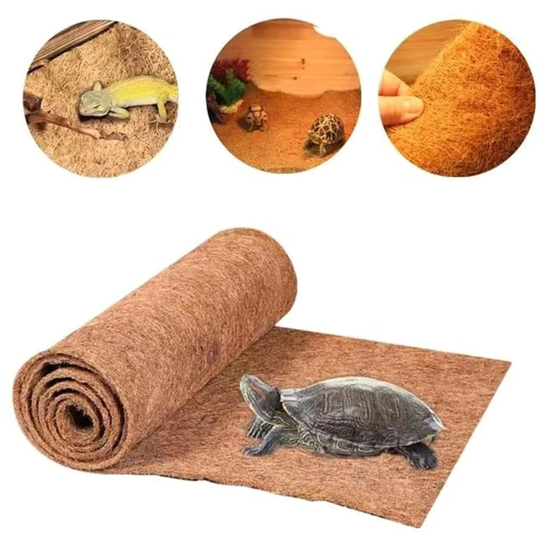 Natural Fiber Reptile Carpet - Coconut Mat Bedding for Tortoises, Lizards, and Snakes