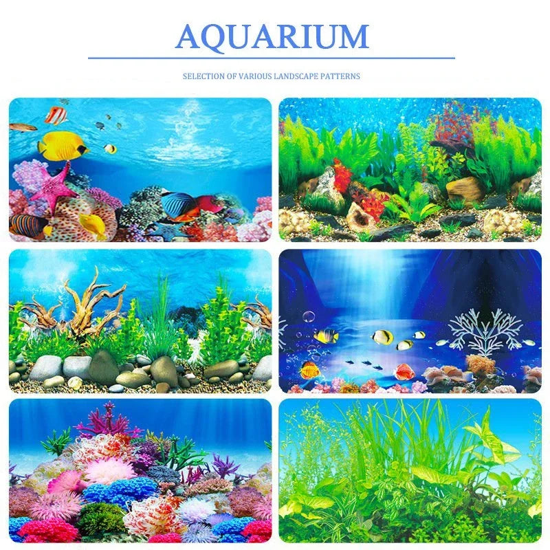 Aquarium Landscape Sticker Poster Fish Tank 3D Background Sticker