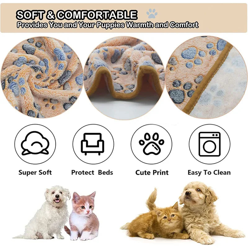 Fluffy Pet Blanket with Cute Patterns