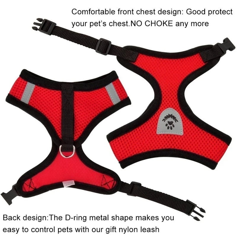 Adjustable Mesh Pet Harness with Leash