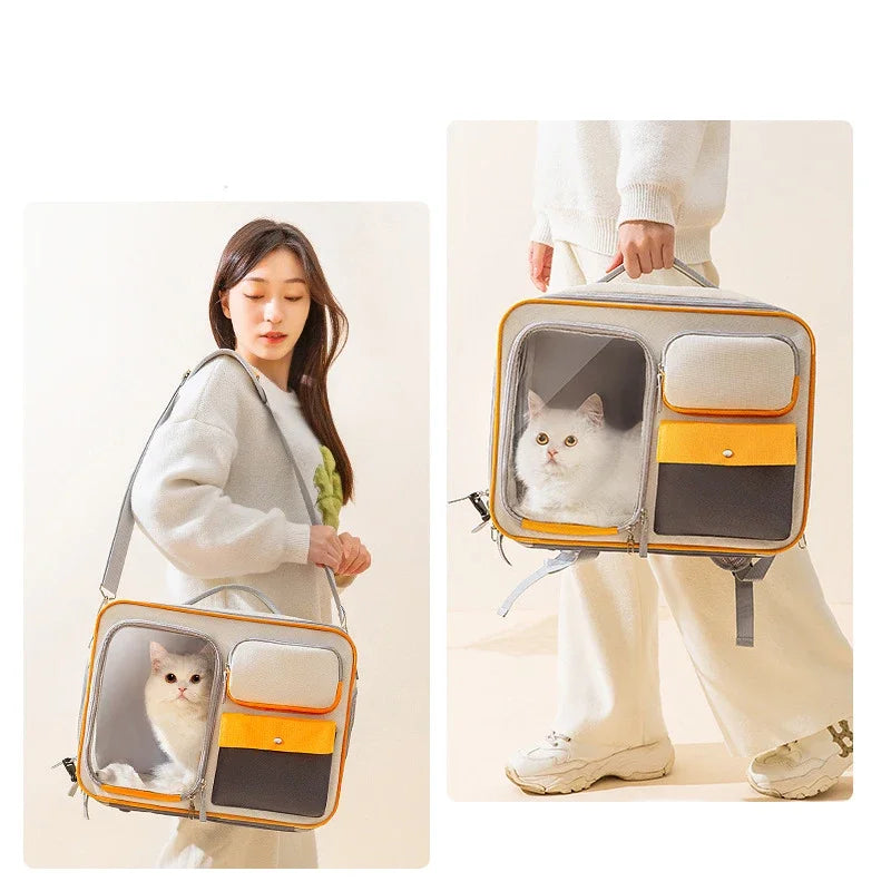 Portable Pet Travel Backpack - Large Capacity Cat and Puppy Carrier